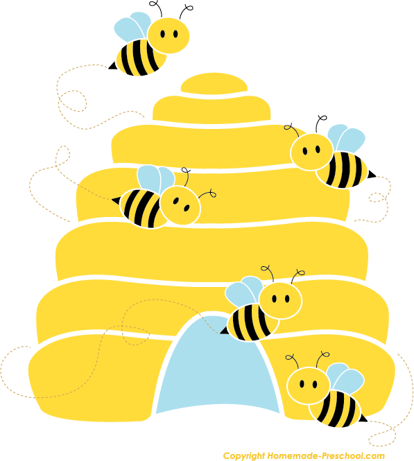 Bee Clipart, Canvas Art, Clip Art, Commercial, Birthday - Bees Clipart (597x665), Png Download