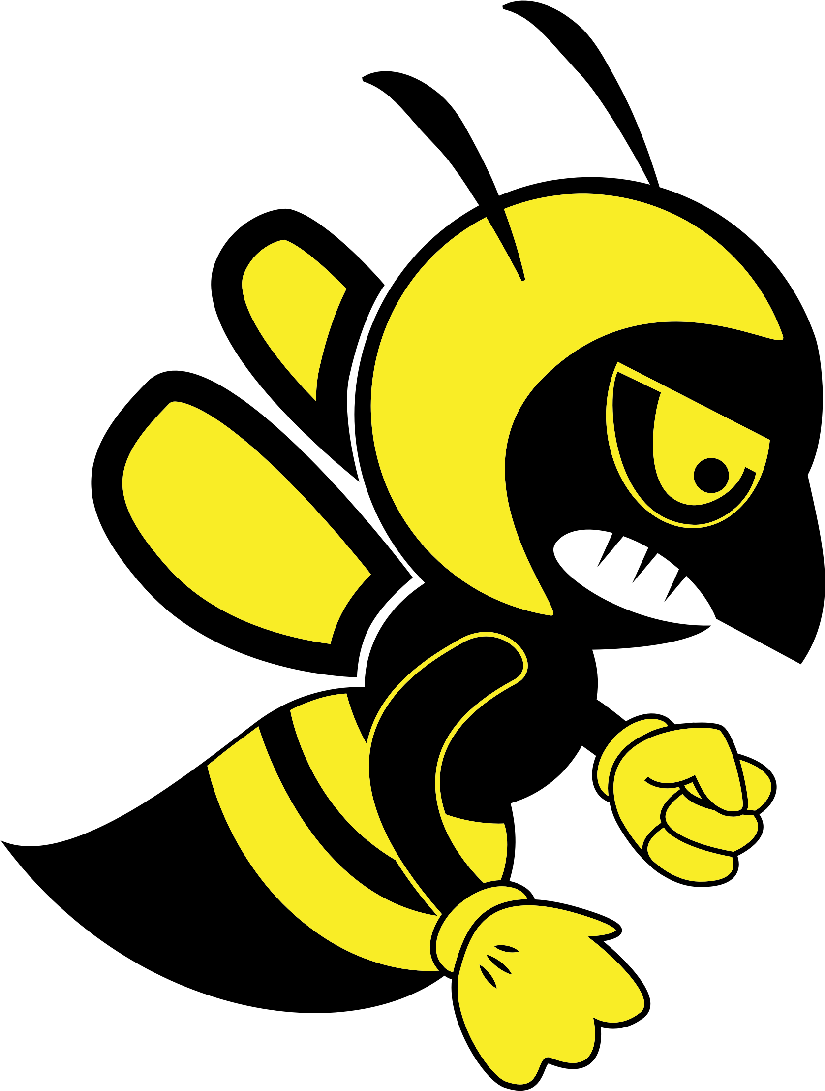 Bee Clipart Hornet - Bee Fighting Clipart (2400x2400), Png Download