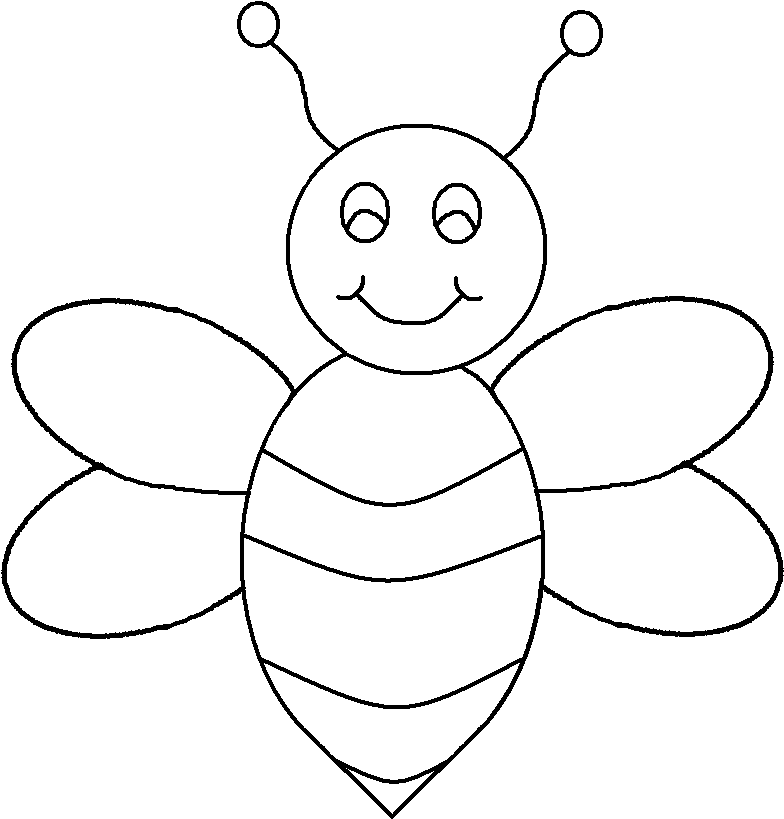 Black And White Bee Clip Art - Honey Bee Clipart Black And White (804x857), Png Download