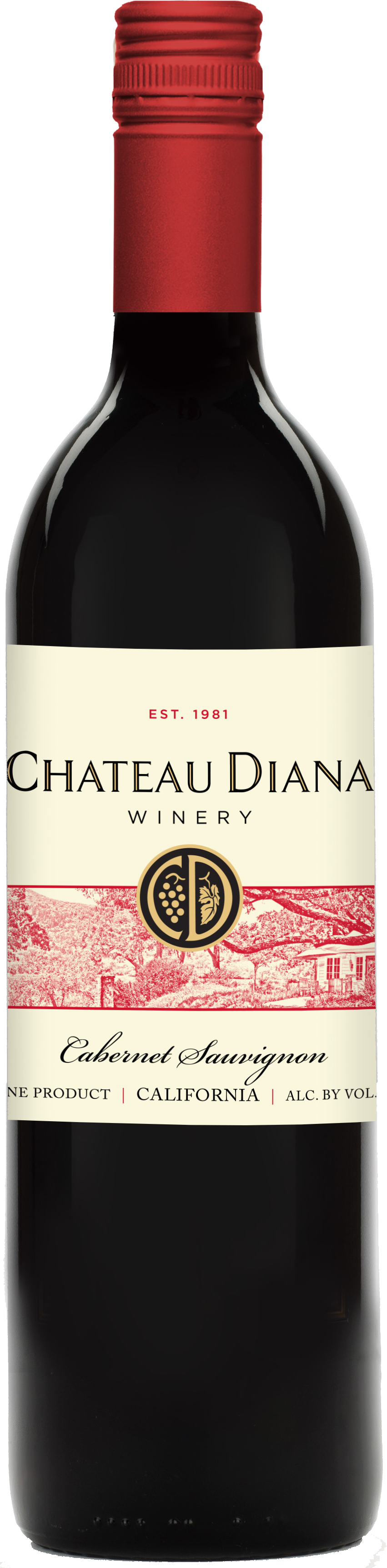 Cabernet Sauvignon Bottle Shot Png Download - Chateau Diana Sweet Red 750 Ml (851x3446), Png Download