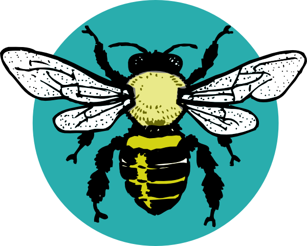 Blue Bee Svg Clip Arts 600 X 481 Px (600x481), Png Download