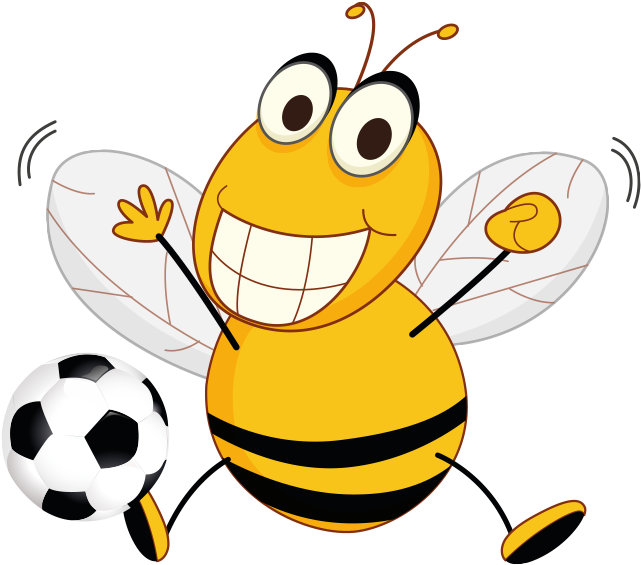 Free Bee Football Cliparts, Download Free Clip Art, - Bee Playing Football Cartoon (659x578), Png Download