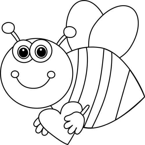 19 Free Bee Clipart Library Black And White Huge Freebie - Valentines Clip Art Black And White (500x498), Png Download