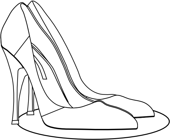 Fashion Clipart High Heel - White High Heel Png (555x470), Png Download