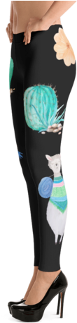 Boho Watercolor Llama & Cactus Print - Camo Leggings, Army Leggings, Grunge Leggings, Crazy (480x480), Png Download