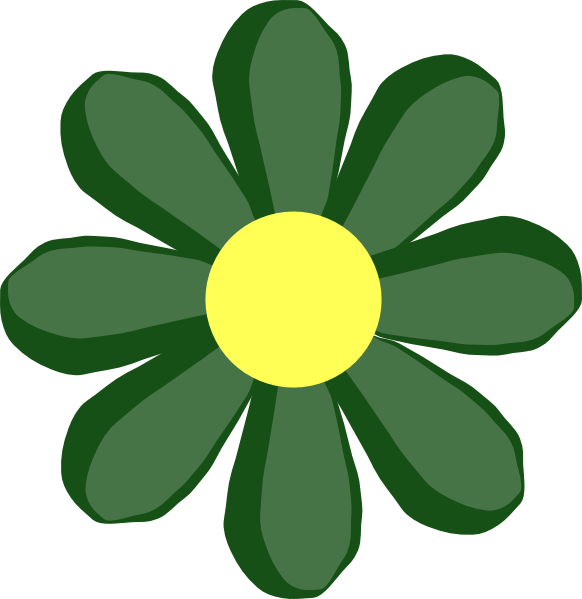 Green Spring Flower Clip Art Panda Free - Simple Clip Art Flower (582x599), Png Download