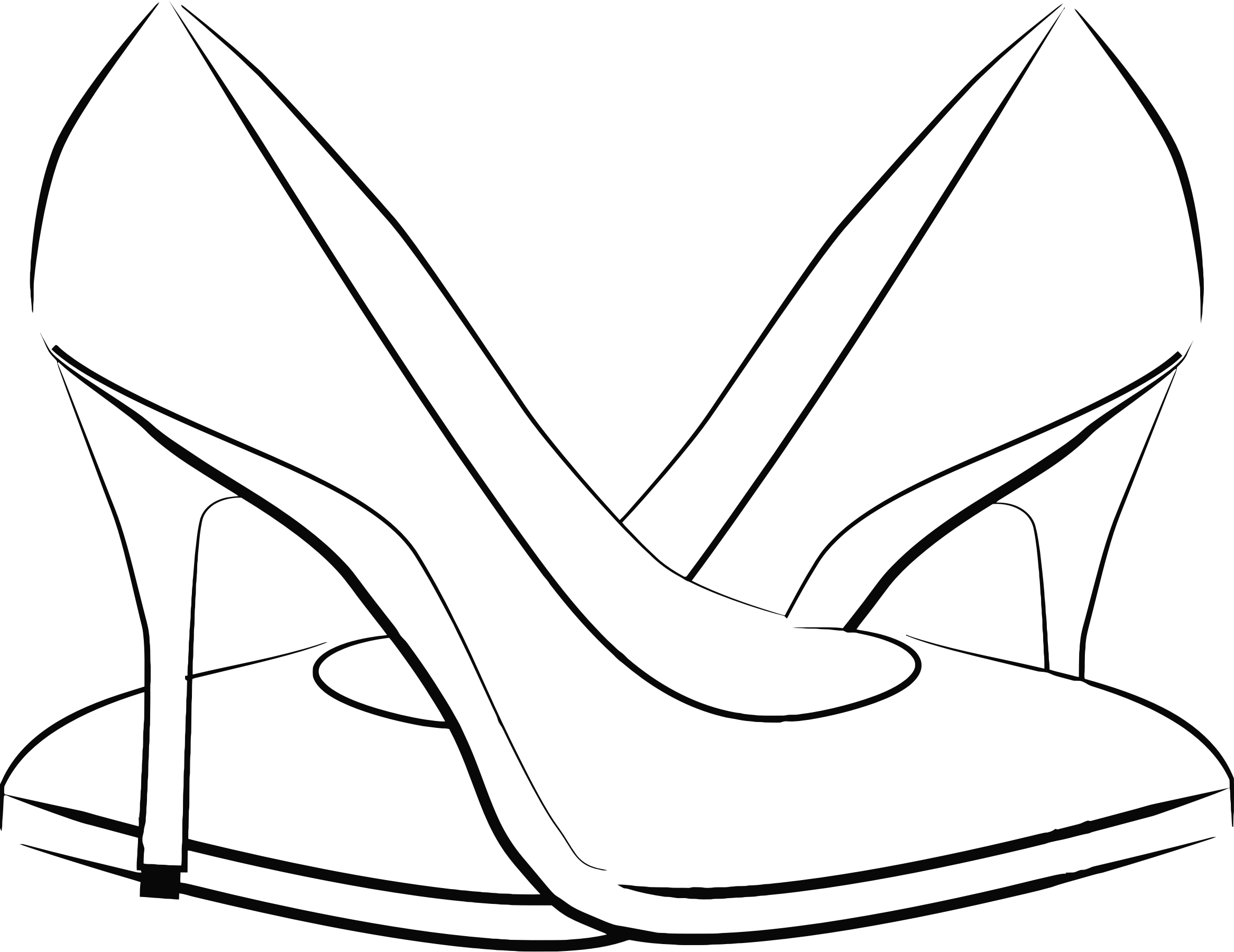 Shoes Line Drawing At Getdrawings Com Free - Shoes Line Art (2334x1801), Png Download