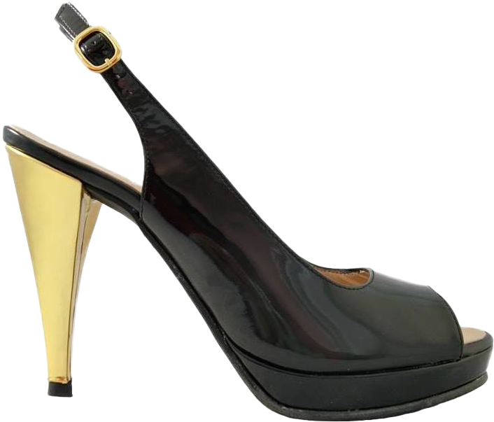 Gold Heel Png - Peep-toe Shoe (864x864), Png Download