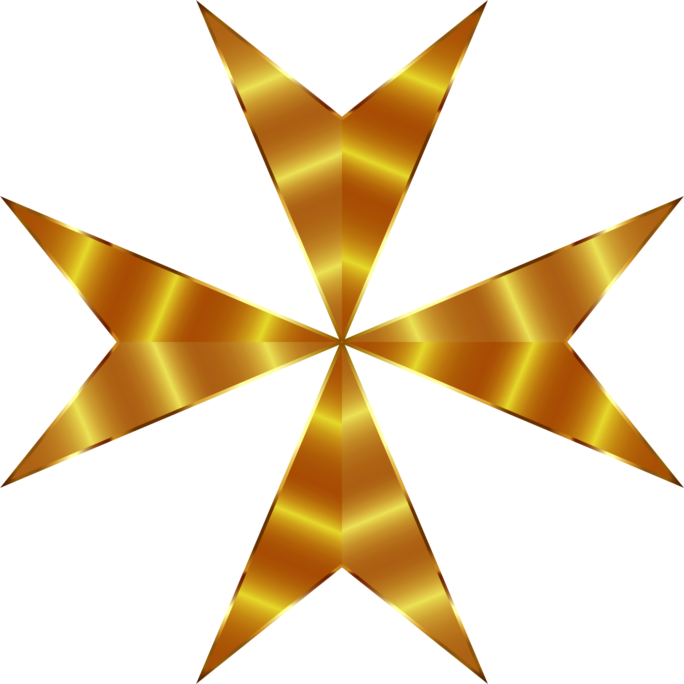 Stars Clipart Golden - Maltese Cross Black Png (2342x2342), Png Download