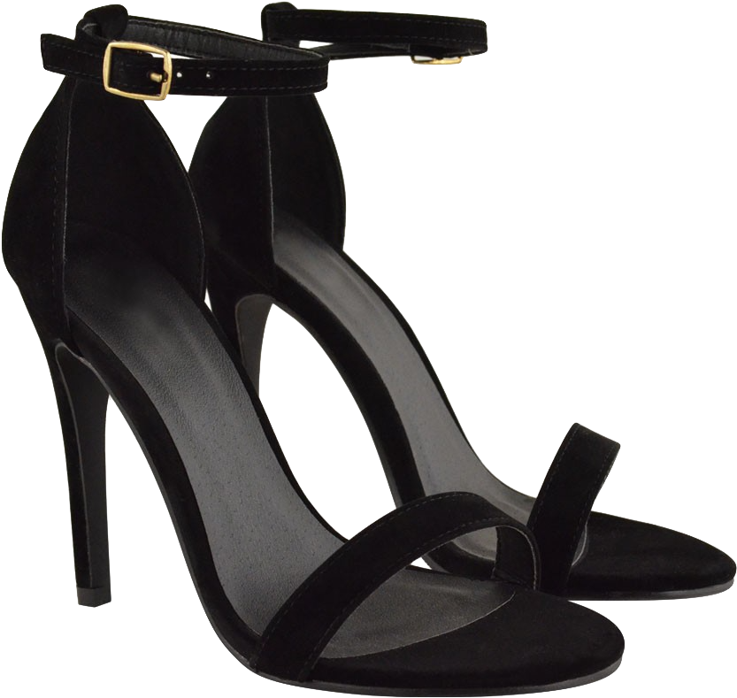 Black Strappy High Heel Stilettos - Black Heels Png (1200x1200), Png Download