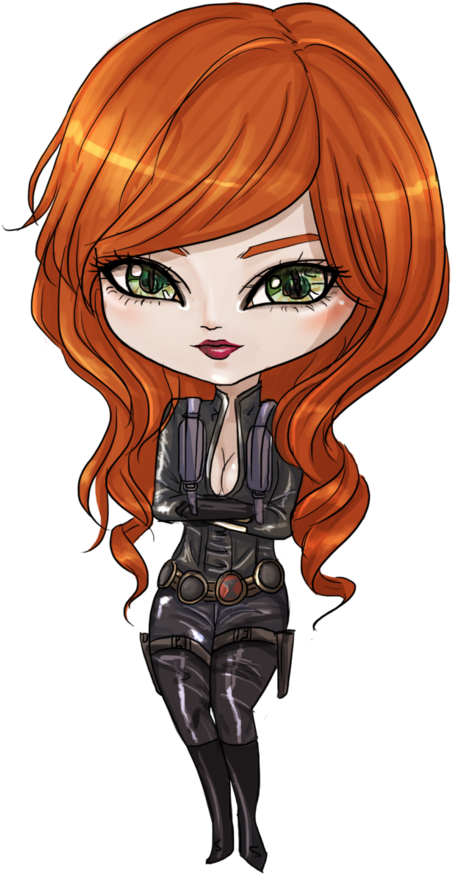 Widow Chibi By Choyuki On Deviantart - Black Widow Chibi Drawing (752x1063), Png Download