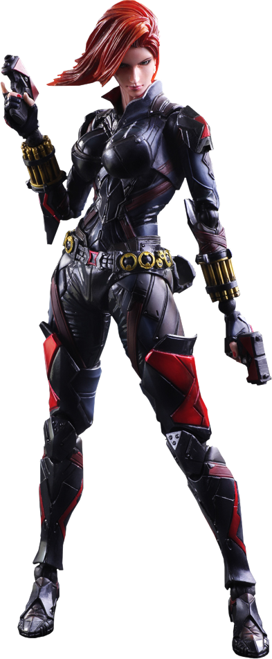 Black Widow Avengers Png - Enix Play Arts Kai Black Widow (393x952), Png Download
