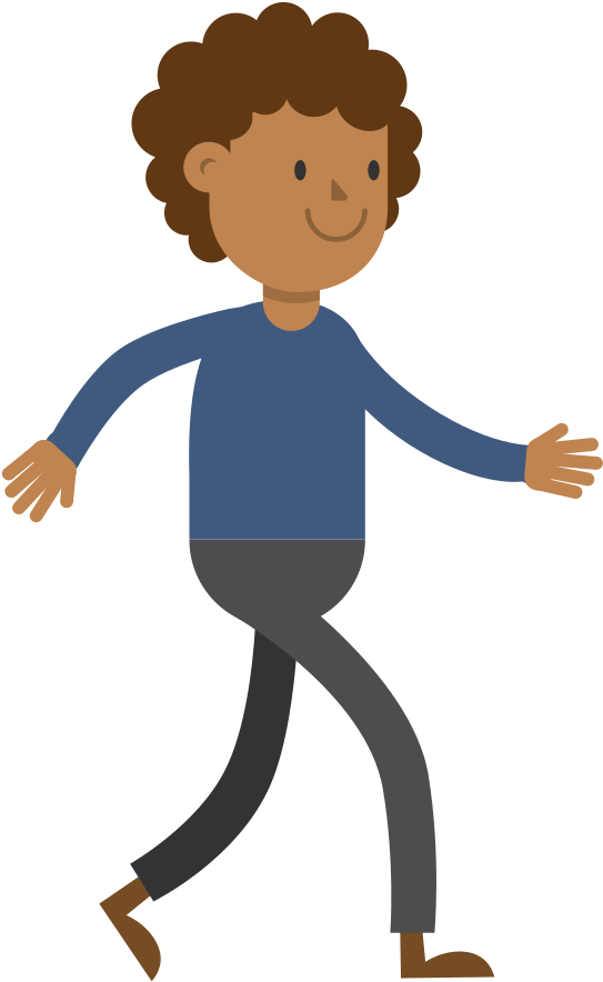 Open - Walking Man Cartoon Png (2000x1125), Png Download