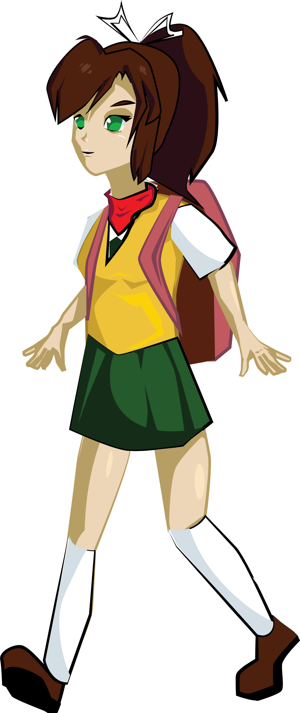 School Girl Walking Png Freeuse Stock - Girl Walking Clipart (1005x2381), Png Download