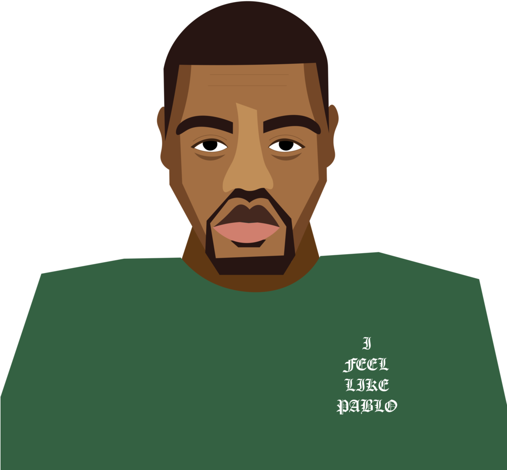 Kanye - Kanye West (1000x1000), Png Download