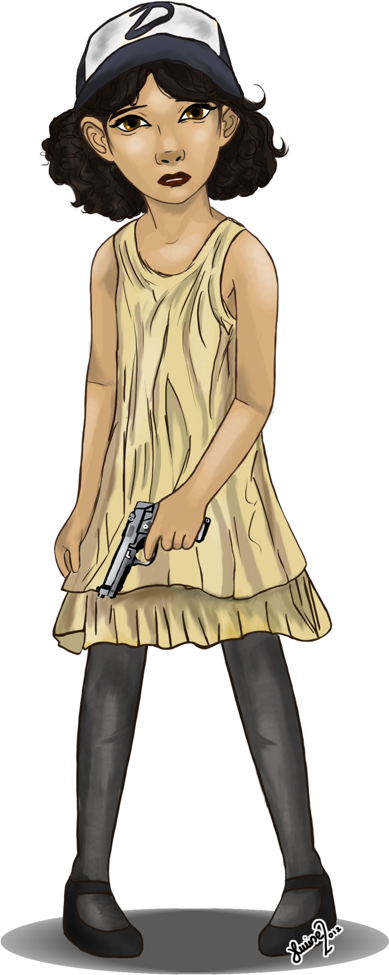 Clementine The Walking Dead By Koneko Kisses-d5ilb6m - Clementine The Walking Dead Alone (900x2009), Png Download
