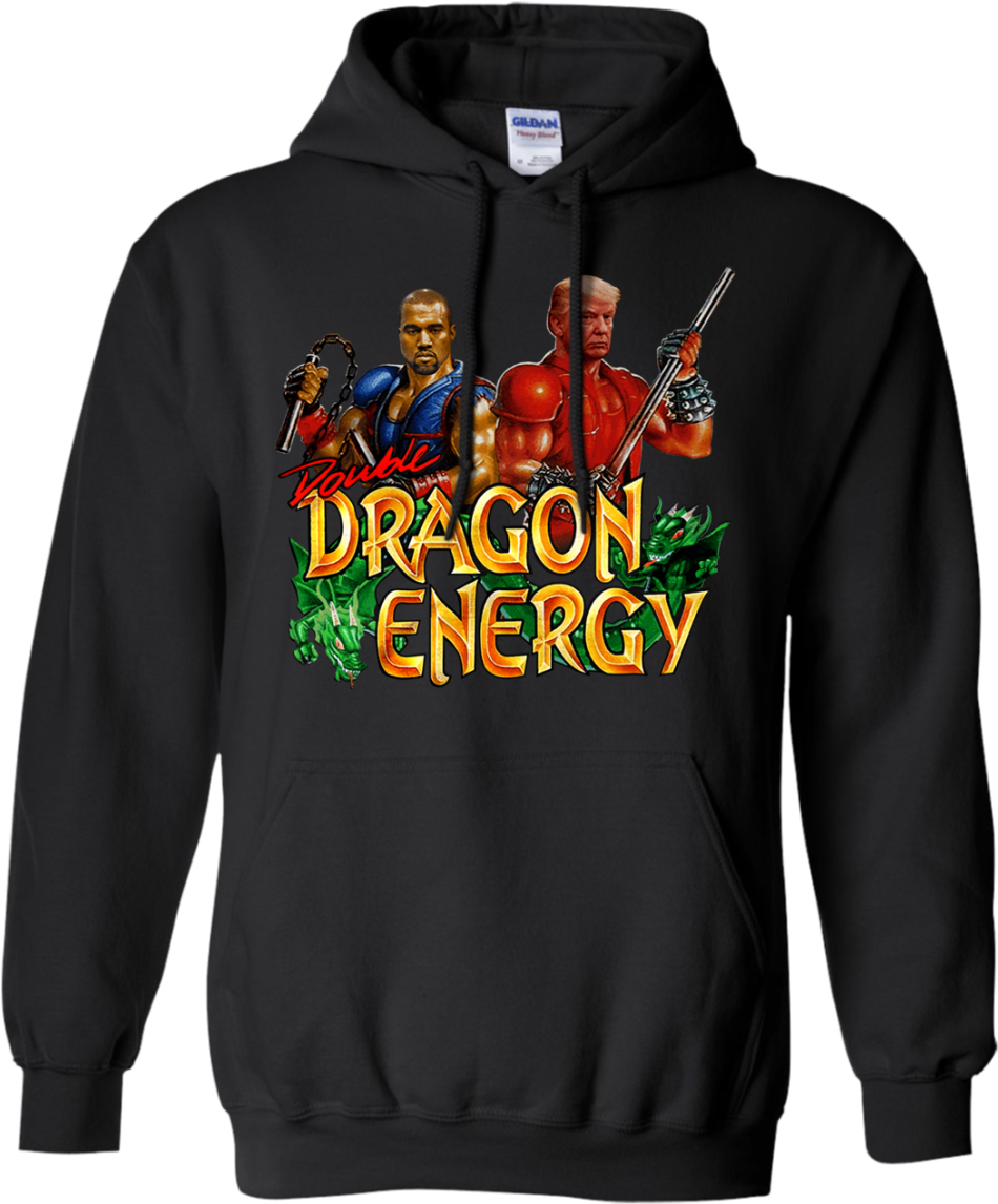 Kanye West & Donald Trump Double Dragon Energy Hoodie - Hoodie (1155x1155), Png Download