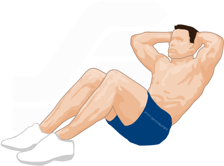 Abs Exercise Png Free Download - Aahper Test Flexed Leg Sit Up (500x369), Png Download