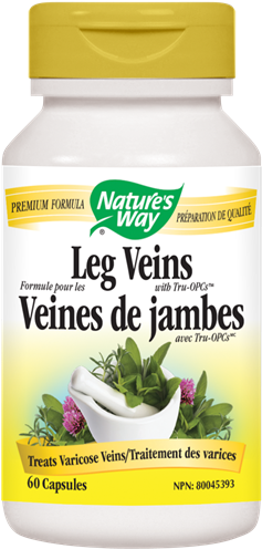 Leg Veins With Tru-opcs<sup>™</sup> - Nature's Way Leg Veins With Tru-opcs 120 Vcaps (387x600), Png Download
