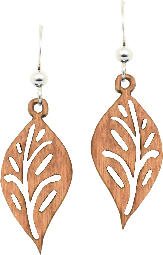 Leaf With Veins - Earrings (1000x1000), Png Download