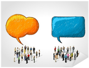 Two Groups Of Business People Talking By Speech Balloons - Illustration (400x400), Png Download
