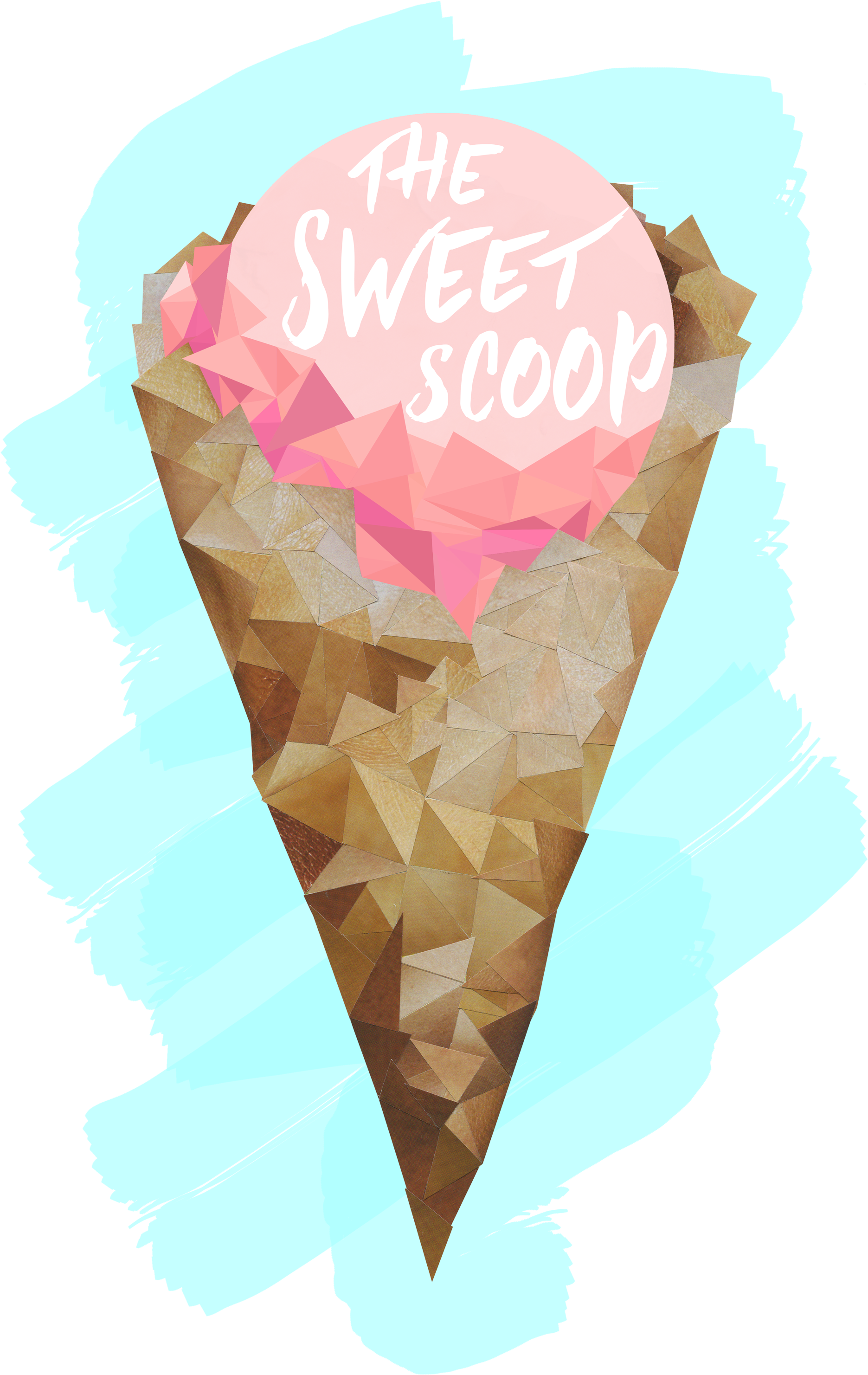 The Ice Cream Cone Is Composed Of Photos Of Human Skin - Cream (2000x3150), Png Download