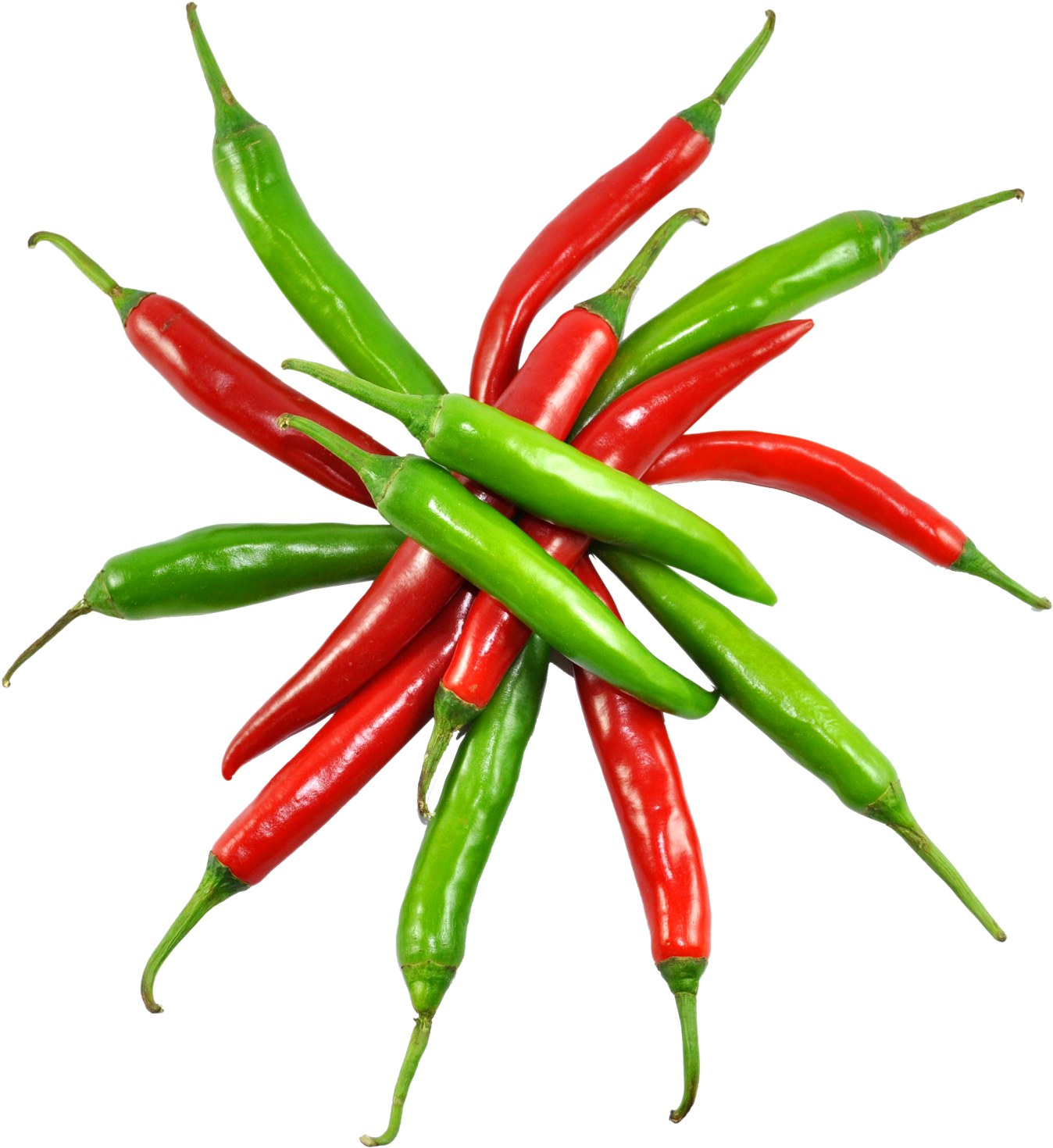 Red And Green Chilli Png Image - Green And Red Chilli (1420x1544), Png Download