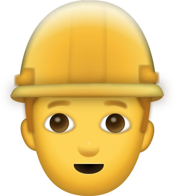 Download Man Construction Worker Iphone Emoji Icon - Worker Emoji (605x640), Png Download