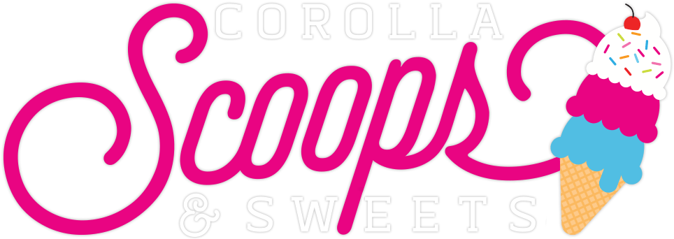 Corolla Scoops And Sweets Large Logo - Scoops Ice Cream Logo (971x348), Png Download