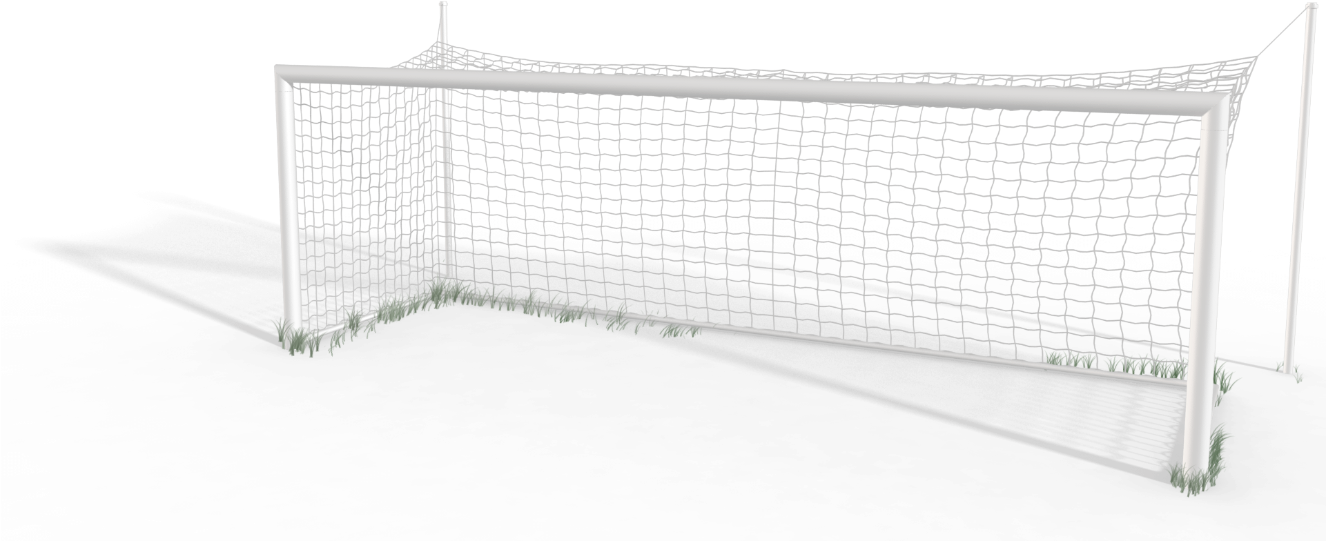 Fixed Aluminium Soccer Goal Full-size W/ Sleeves - Net (1920x1080), Png Download