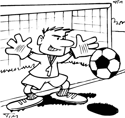 28 Collection Of Soccer Goalie Coloring Pages - Soccer Goalie Cartoon (519x505), Png Download