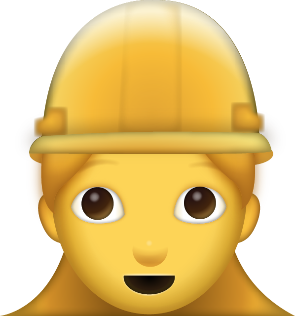 Download Woman Construction Worker Iphone Emoji Icon - Cartoon (598x640), Png Download