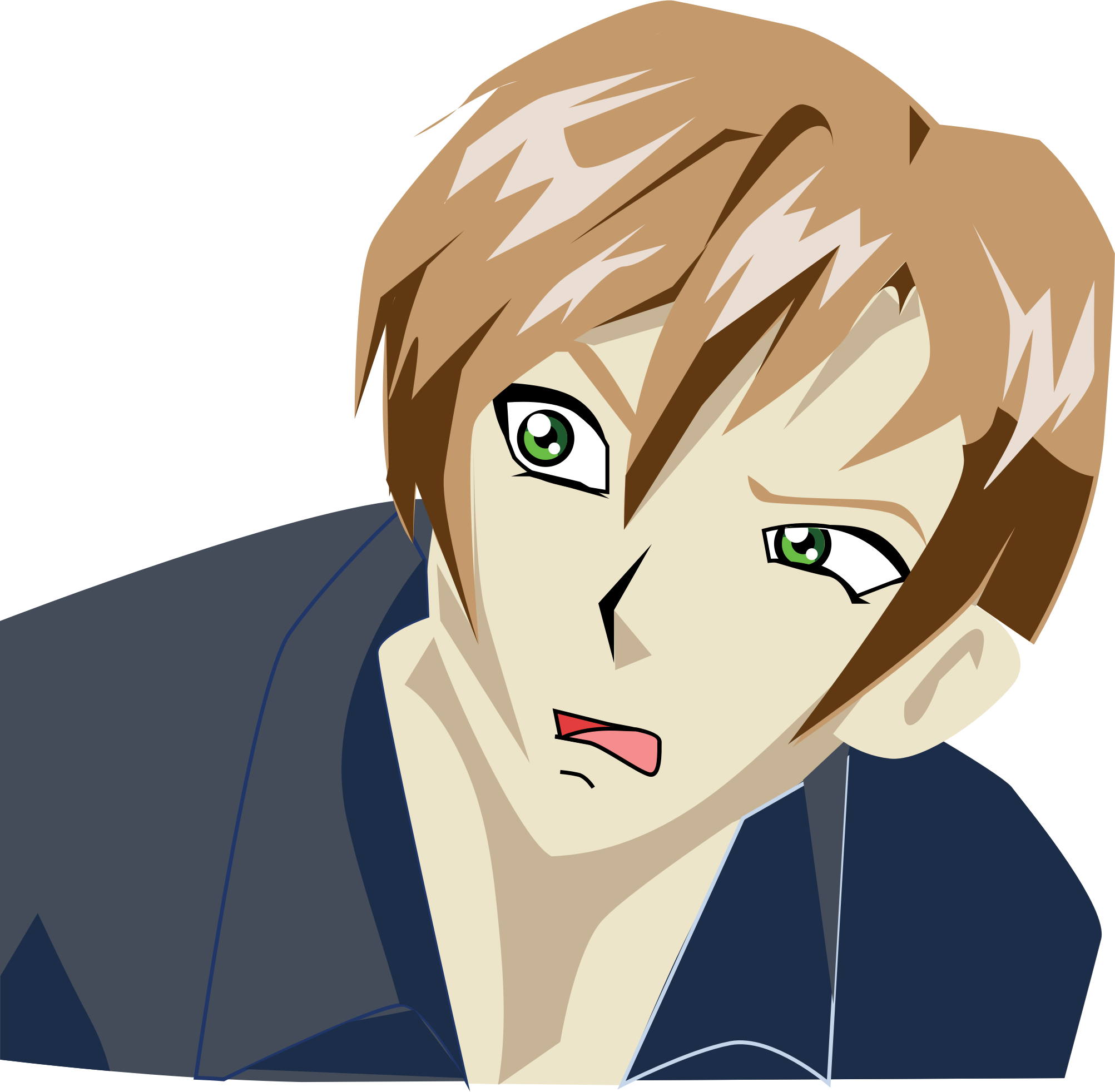 This Free Icons Png Design Of Confused Anime Boy (2005x1964), Png Download