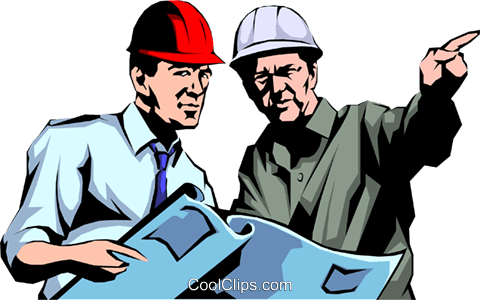 Construction Workers Royalty Free Vector Clip Art Illustration - Blue Print (480x300), Png Download