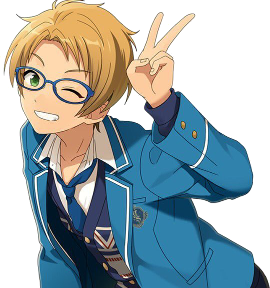 Makoto Yuuki Full Render - Anime Boy With Glasses (540x575), Png Download