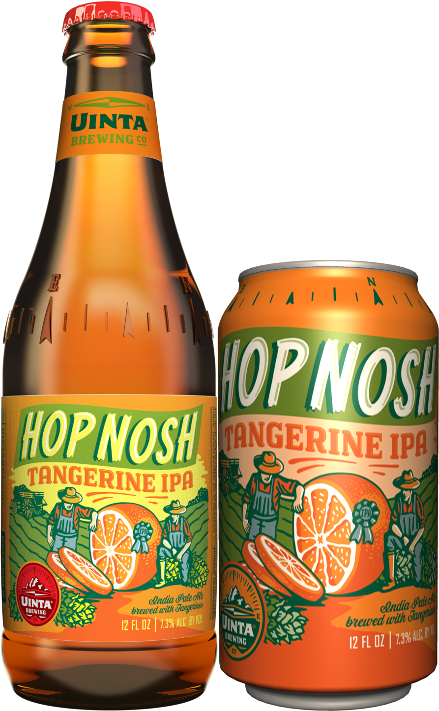 Hop Nosh Tangerine Bottle - Uinta Golden Spike Hefe 12pk 12oz Btls (1000x1521), Png Download