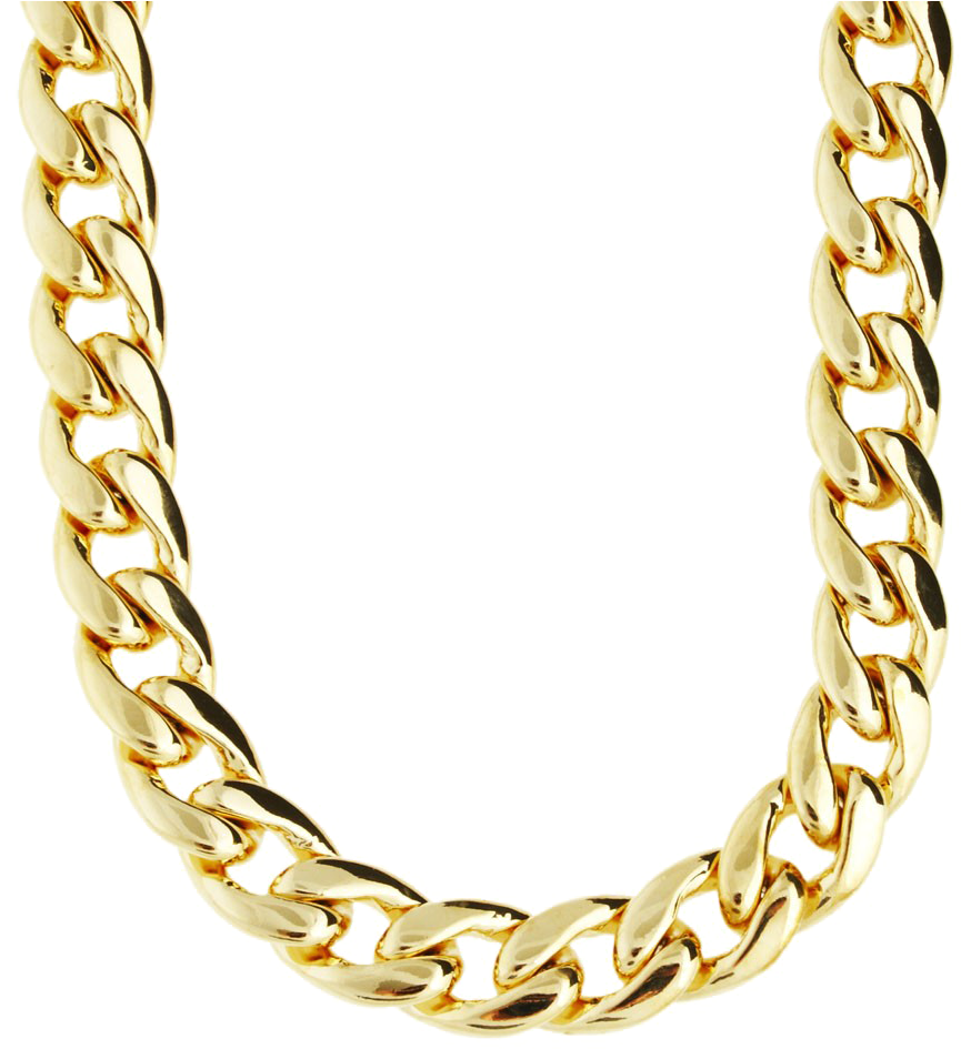 Thug Life Chain Download Transparent Png Image - Miami Link Gold Chain (1000x1000), Png Download
