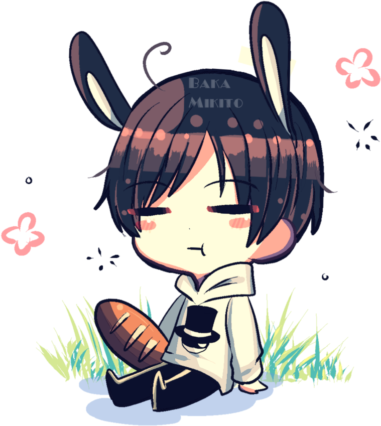 Drawing Watercolor Painting Anime - Anime Chibi Bunny Boy (899x889), Png Download