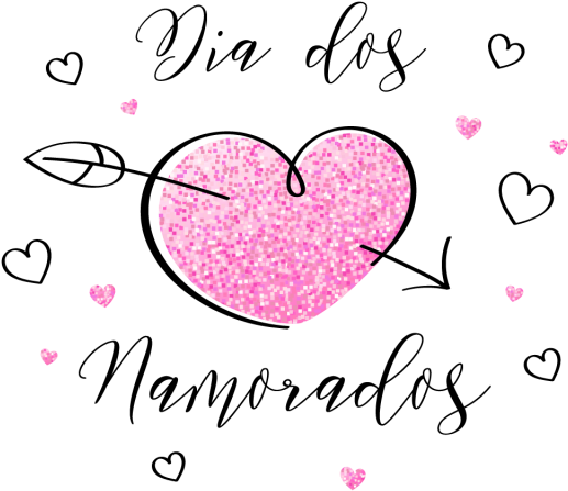 Dia Dos Namorados Greeting Card With Pink Heart, Day, - Greeting Card (640x640), Png Download