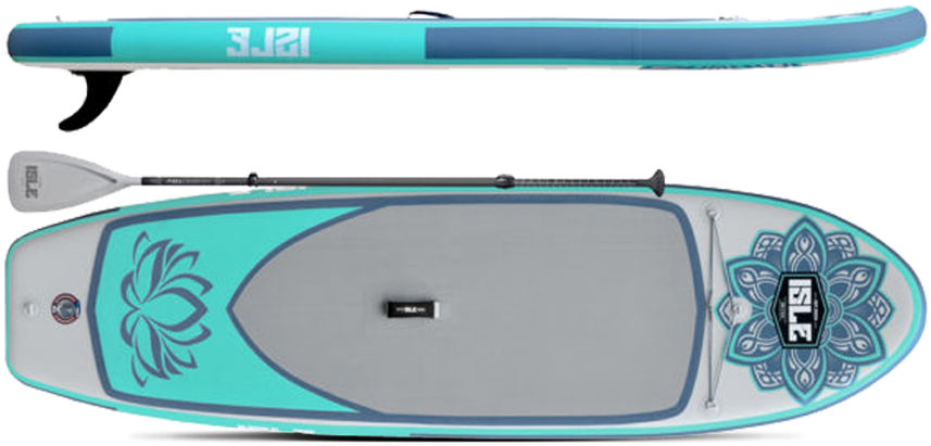 Isle Lotus Inflatable Standup Paddle Board (887x500), Png Download