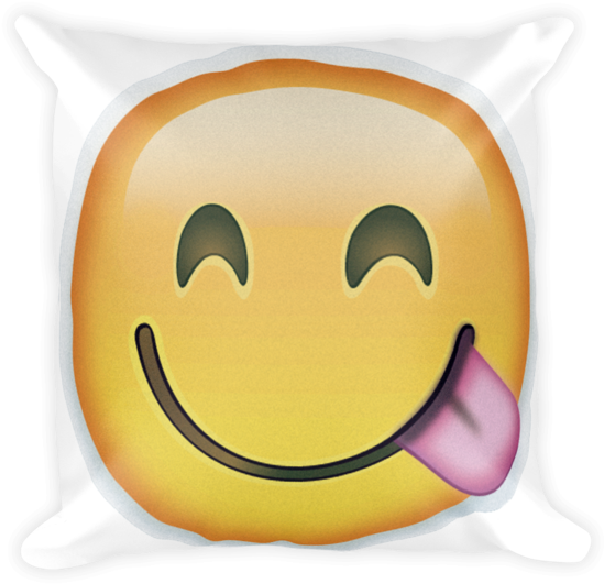 Emoji Pillow Face Savouring Delicious Food Just Emoji (600x600), Png Download