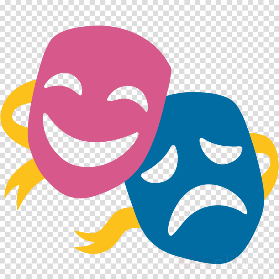 Theatre Mask Emoji Clipart Theatre Mask Performing (900x900), Png Download