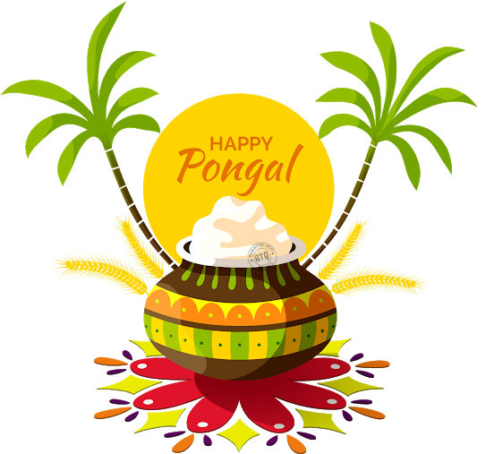 Happy Pongal Pot Vector Png Images-pongal Banner Design (640x524), Png Download