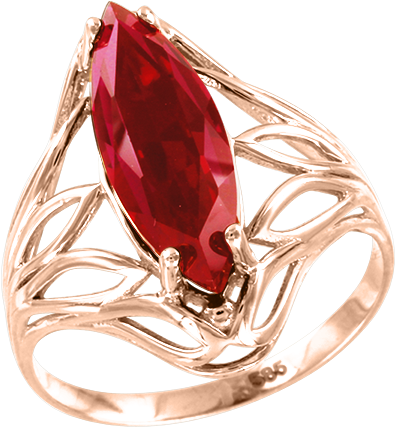 Lady´s Ring In Red Gold Of 585 Assay Value With Ruby (750x750), Png Download