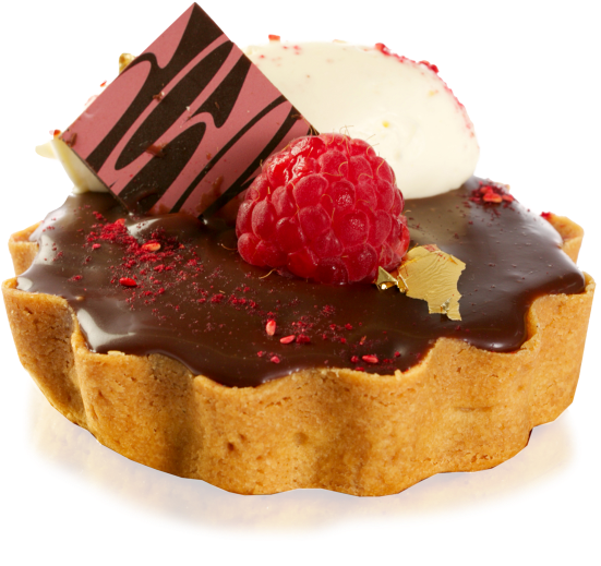 Chocolate & Raspberry Caramel Tart (1000x667), Png Download
