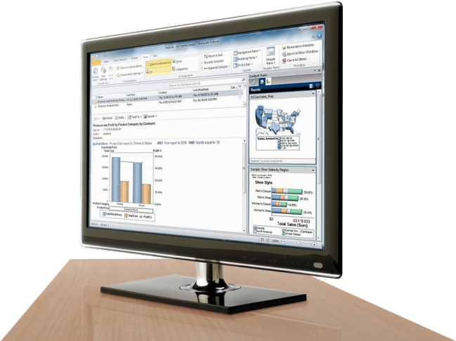 Sas Enterprise Bi Server Shown On Desktop Monitor (650x541), Png Download