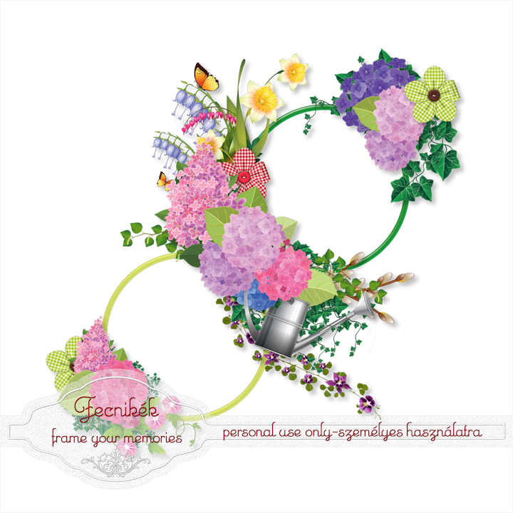 ~~ Double Spring Cluster Frame (720x720), Png Download