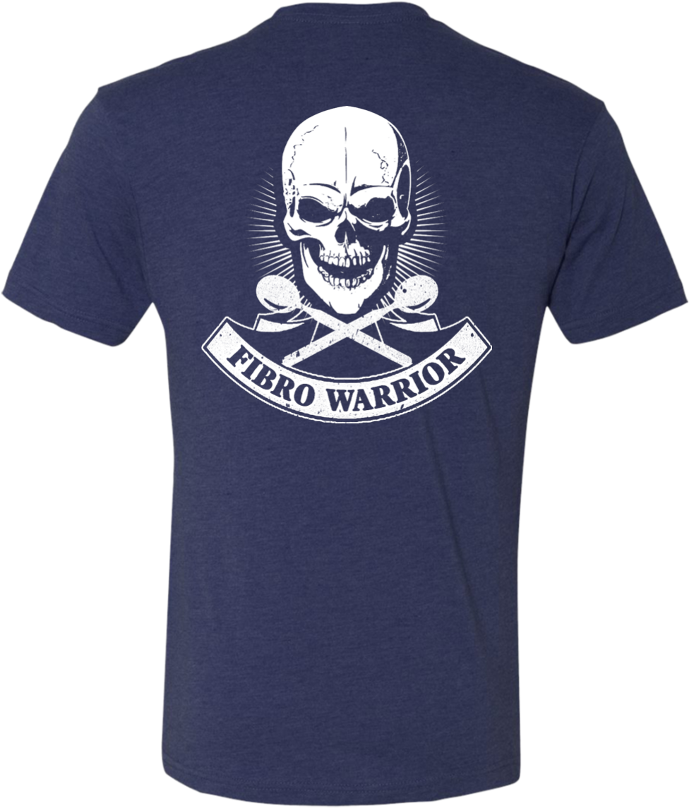 Fibro Warrior Skull Men's Tri-blend Tee (1155x1155), Png Download