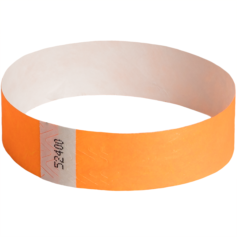 500 Neon Orange Tyvek Wristbands (800x800), Png Download