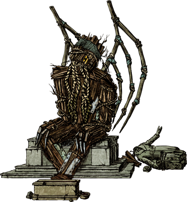 "this Towering Depiction Of One Of The Elder Gods Perches (639x688), Png Download